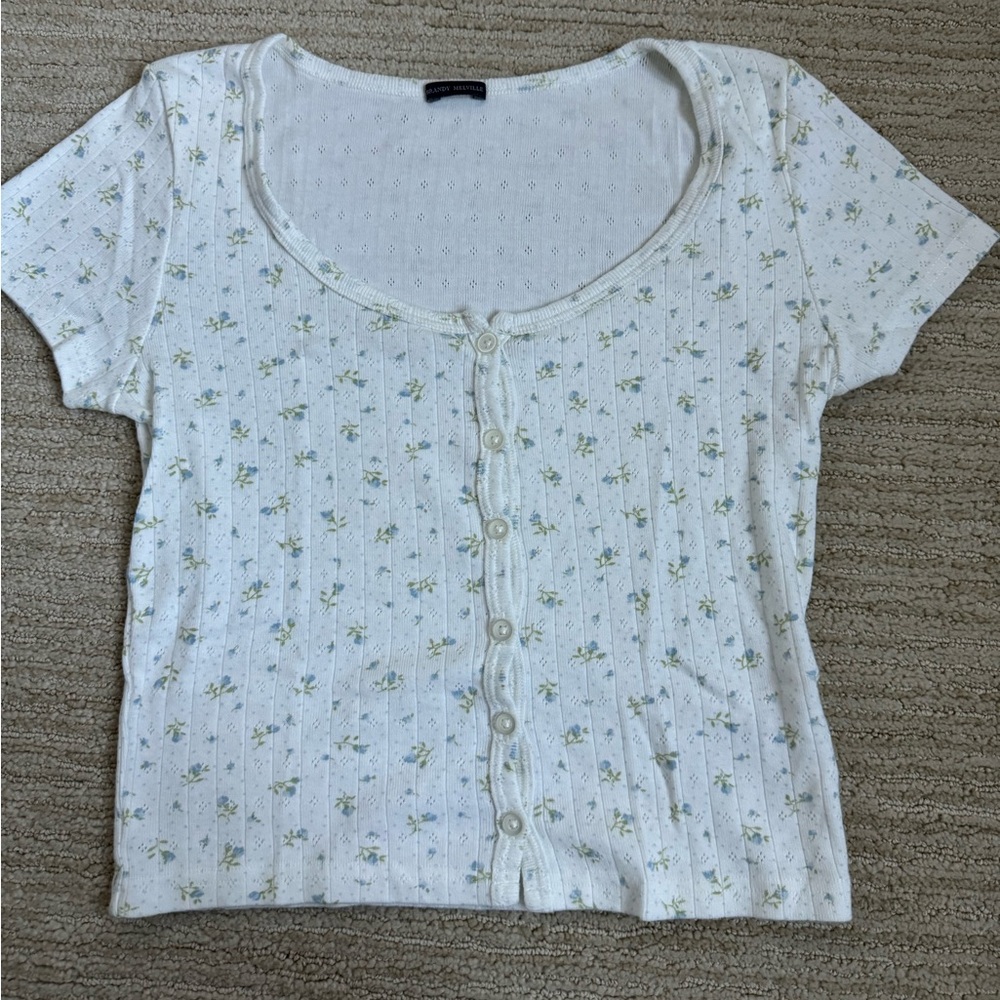 Brandy Melville cropped floral tee